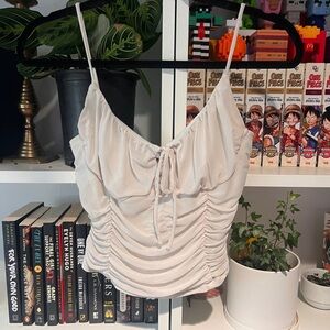 Elegant White Ruched Women's Top